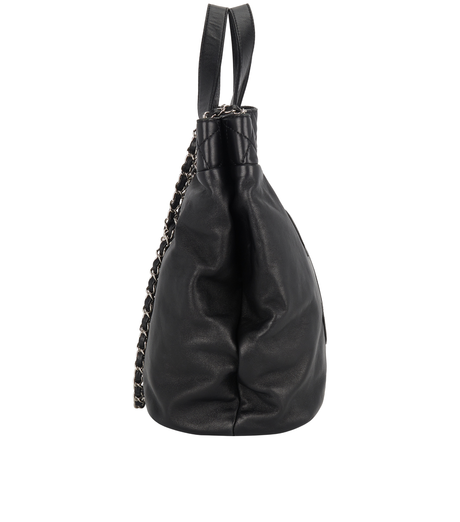 CC Large Trianon Tote, &pound;1,400, Handbags, Black, Leather, Side view